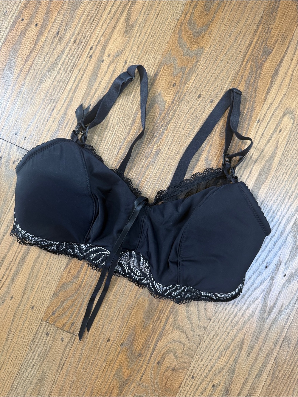 Willow x The Dairy Fairy Black Lace Trim Wireless Nursing Bra